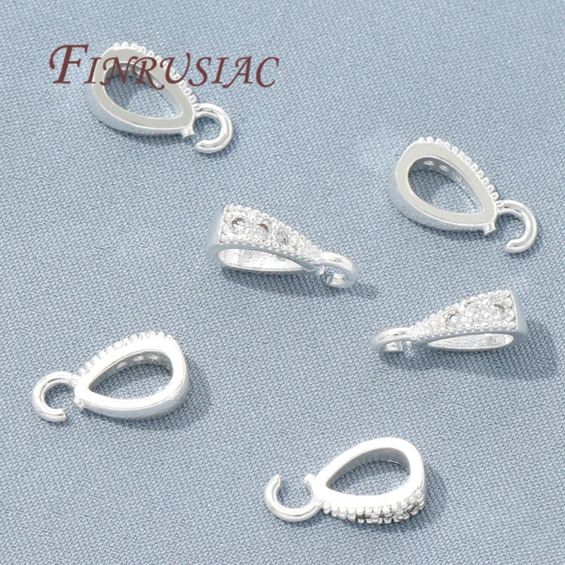 18K Gold Plated Brass Zircon Pendant Bails | DIY Necklace Findings
