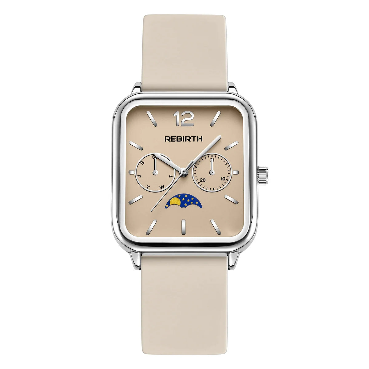 REBIRTH Women's Slim Quartz Watch Silicone Strap Waterproof
