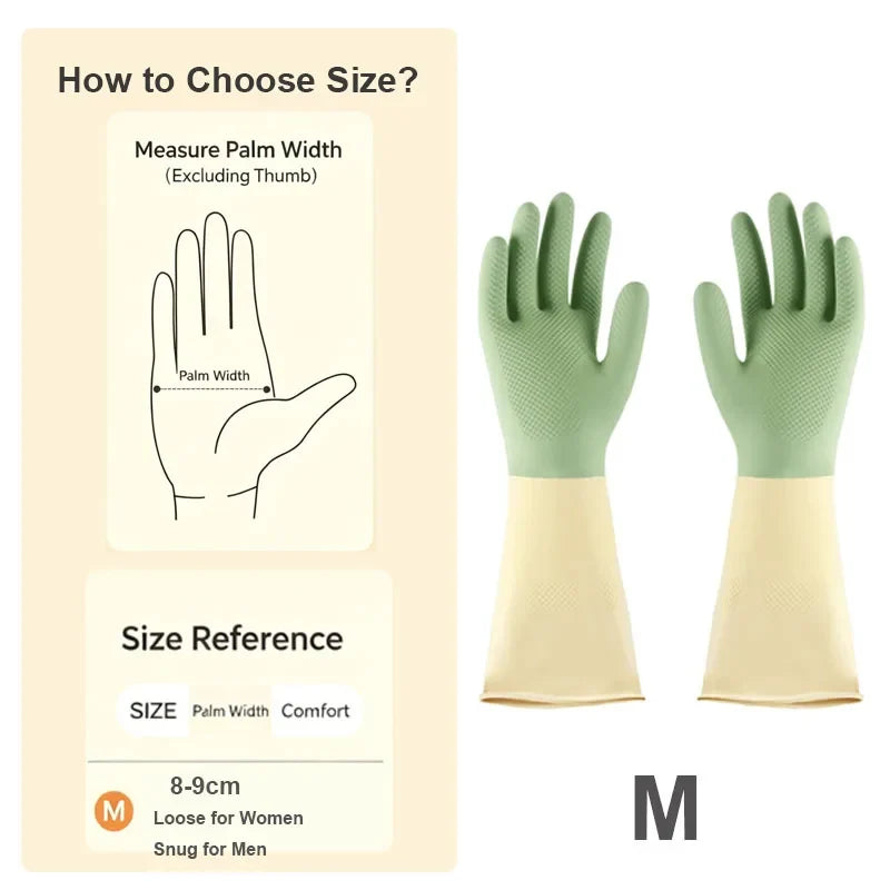 Thick Waterproof Latex Kitchen Gloves | Mint Green Rubber