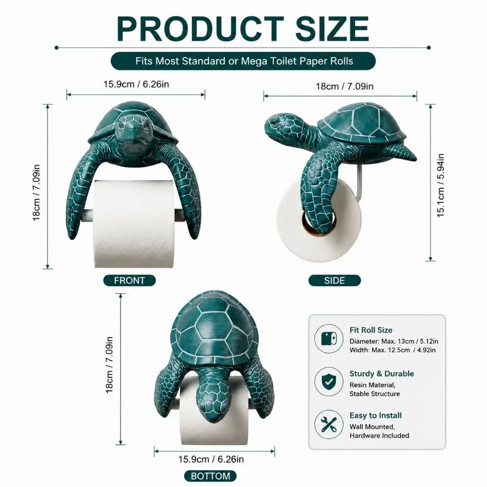 3D Printed Sea Turtle Toilet Paper Holder – Coastal Decor