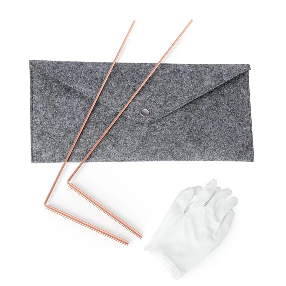 99.9% Pure Copper Dowsing Rods & Divination Pendulum Kit
