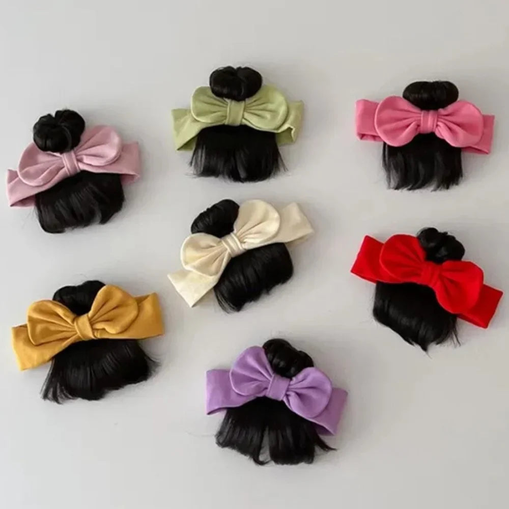 Baby Bangs Wig Headband Bow Knot – Soft Toddler Hairpiece