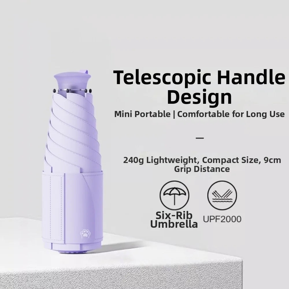 UV Protection Titanium Silver Capsule Sun Umbrella – Lightweight