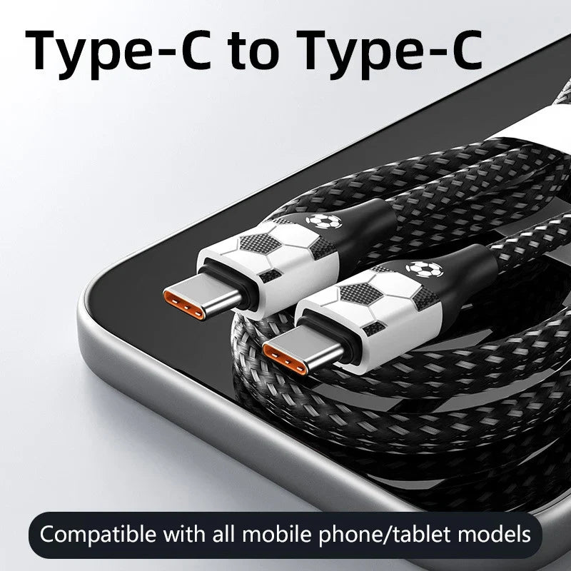 Football Style Braided Fast Charging Cable – Apple & Android