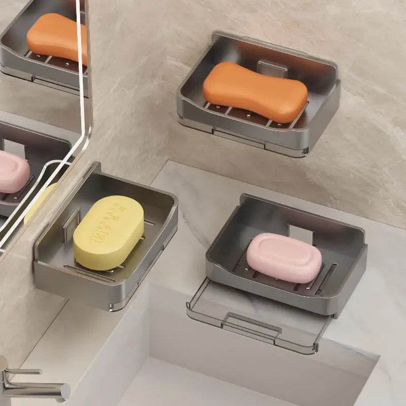 No-Drill Wall Mounted Soap Dish with Self-Draining Tray