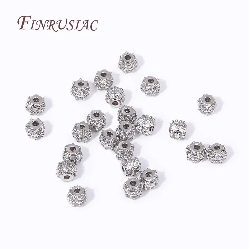 18K Gold Plated Zircon Round Spacer Beads – DIY Jewelry Making