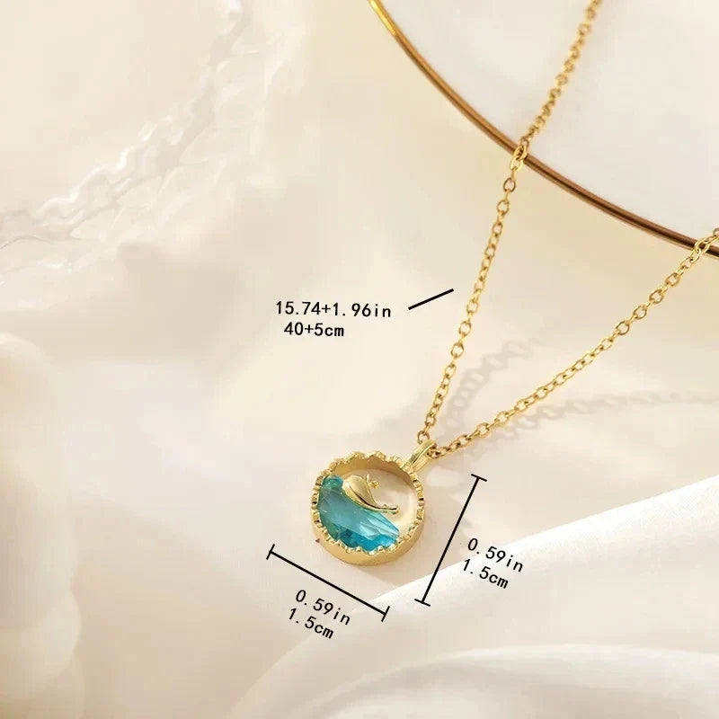 Women's Heart Pendant Stainless Steel Clavicle Chain Necklace