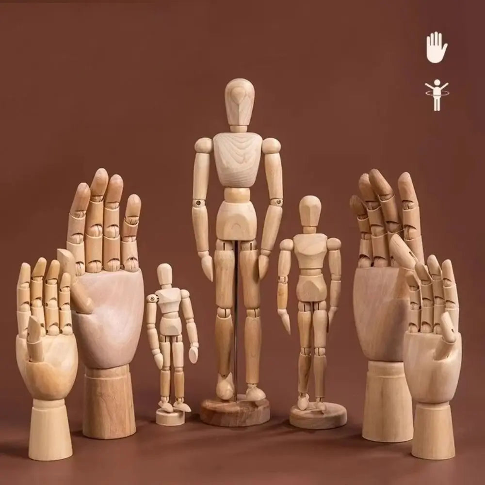 Poseable Wooden Artist Mannequin – Multiple Sizes Drawing Figure