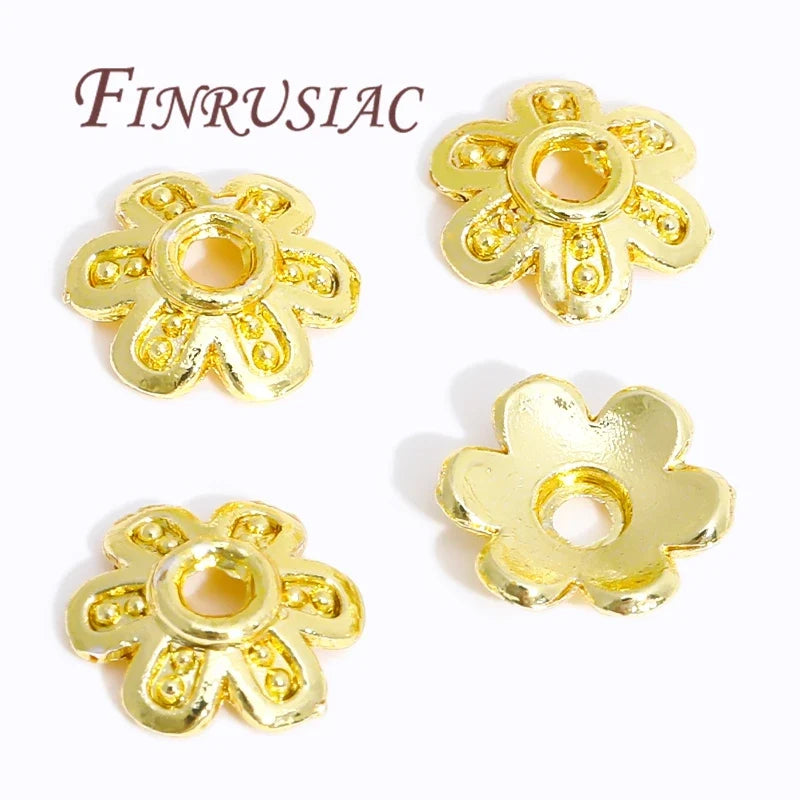 18K/14K Gold Plated Filigree Flower Bead Caps – Jewelry Making