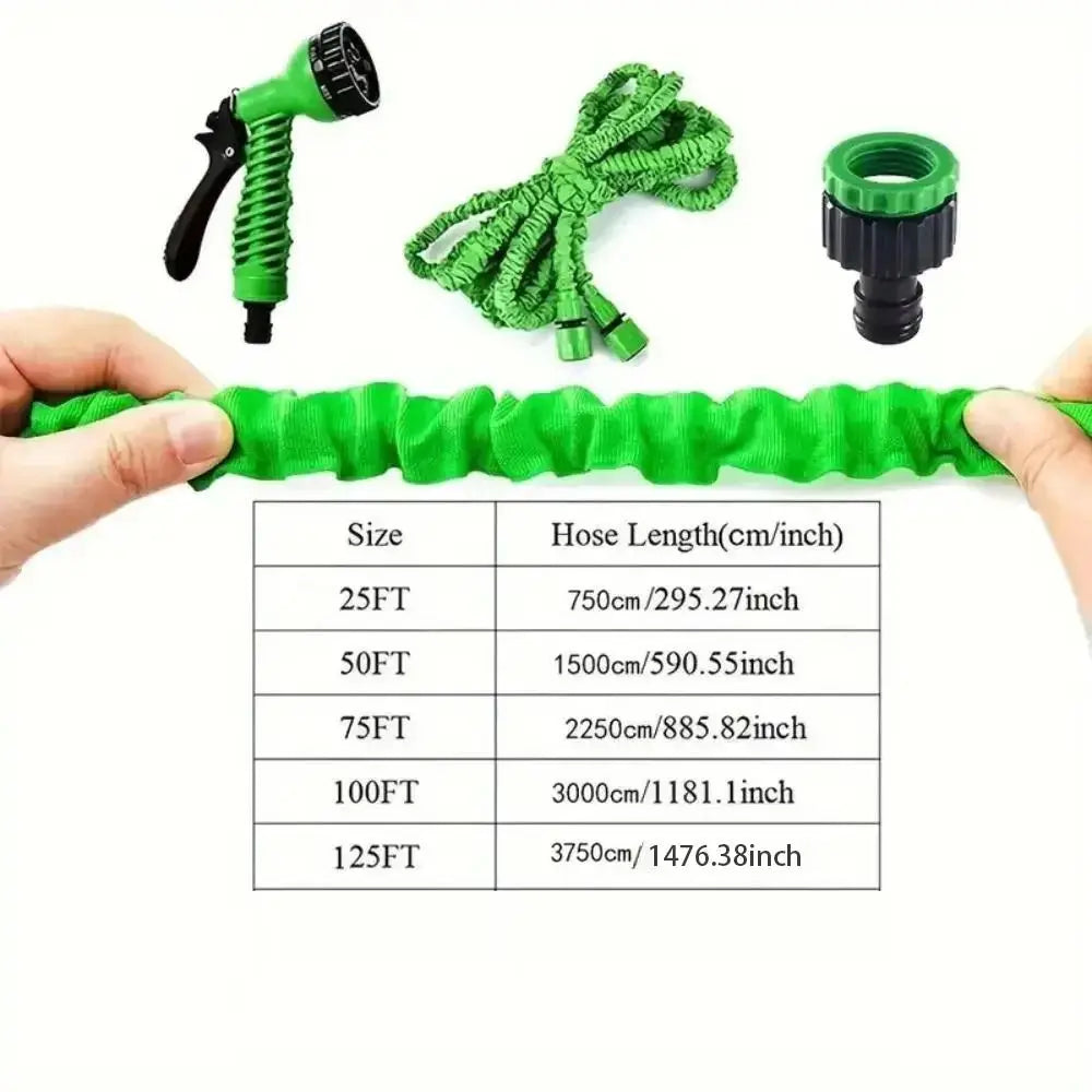 Expandable Garden Hose 25–125FT | 7-Pattern Spray Nozzle