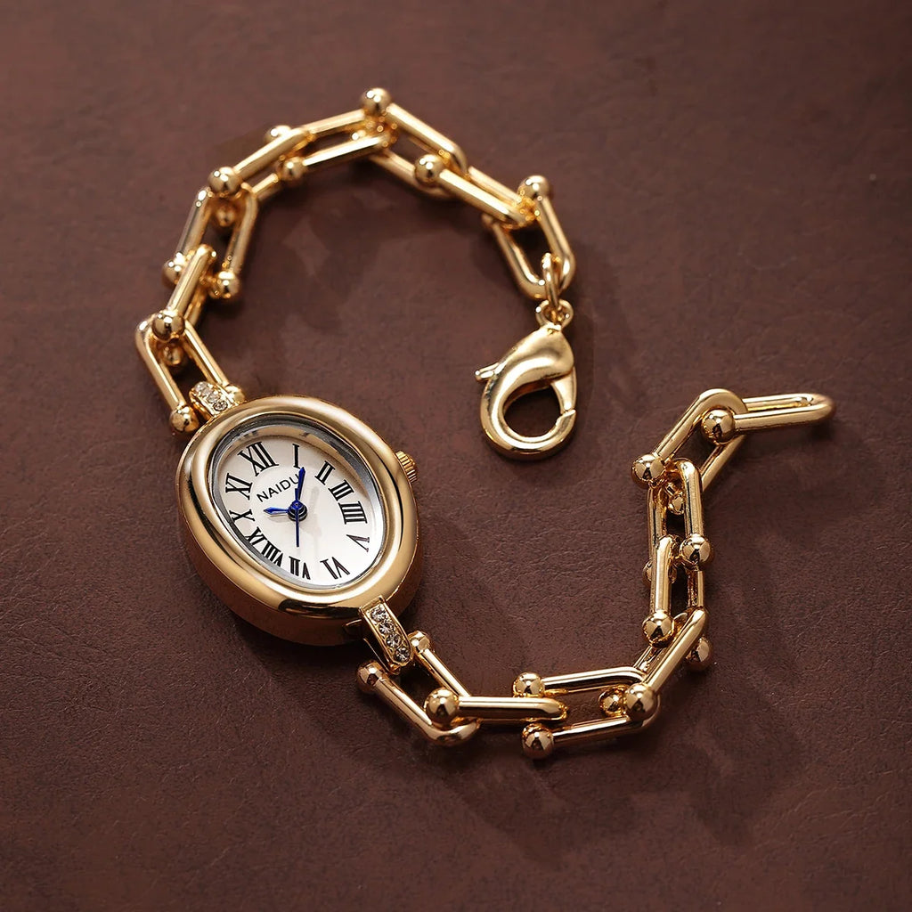 Luxury Roman Numeral Bracelet Quartz Watch | Alloy Band