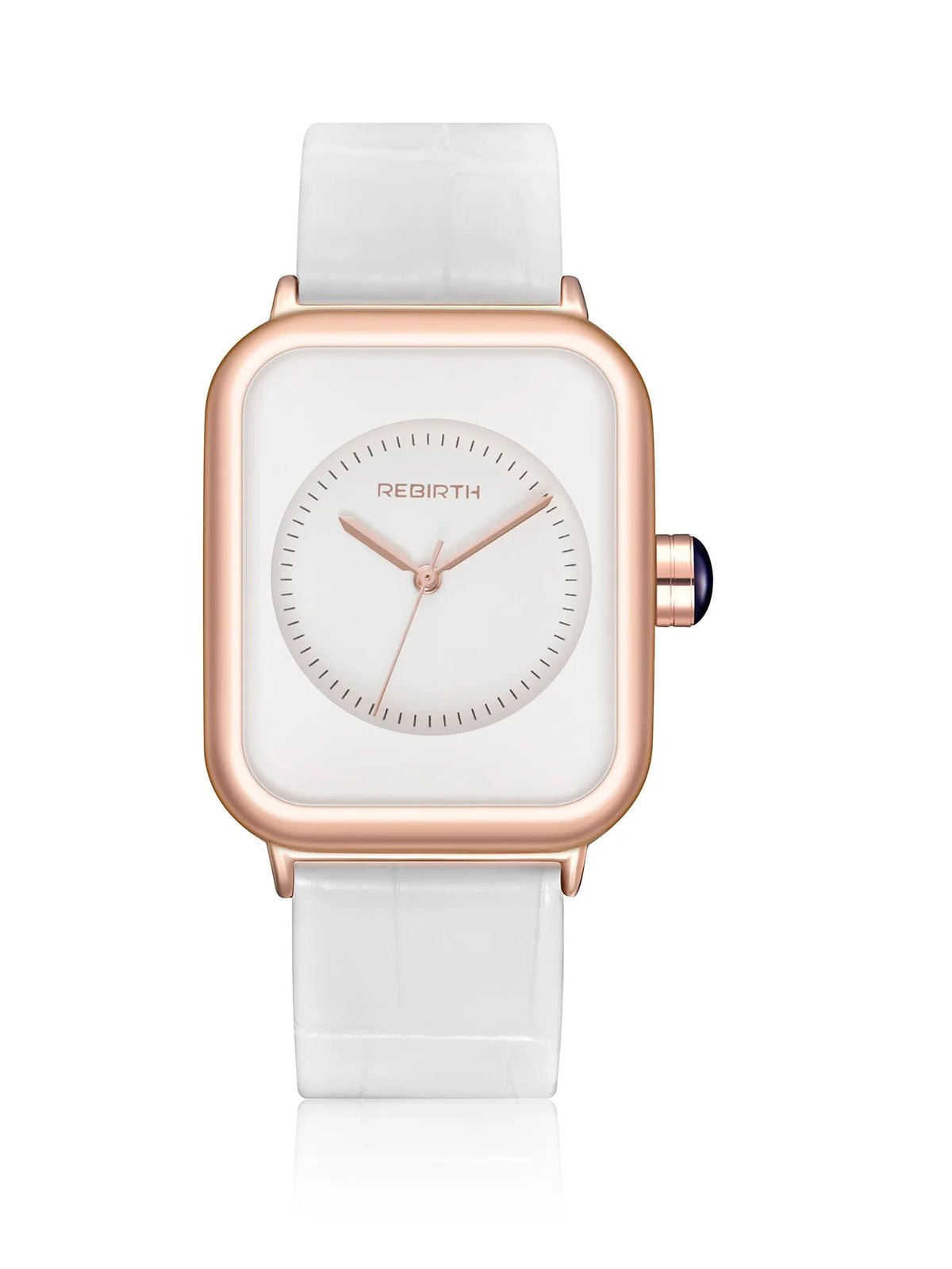 REBIRTH Women's Leather Quartz Watch – Minimalist Casual Style