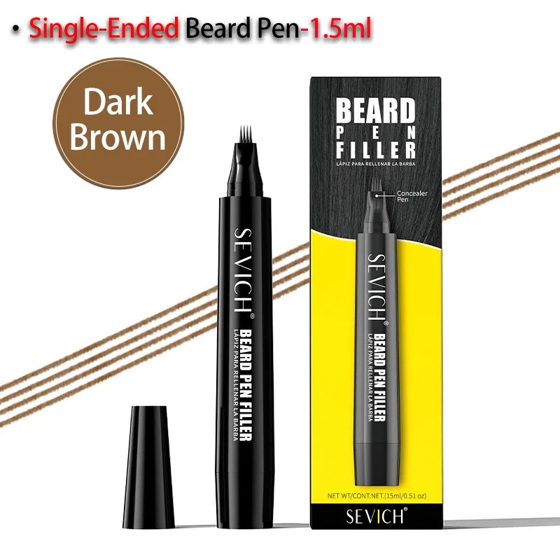 Sevich Waterproof Beard Filler Pen – Dual-Tip | Black & Brown