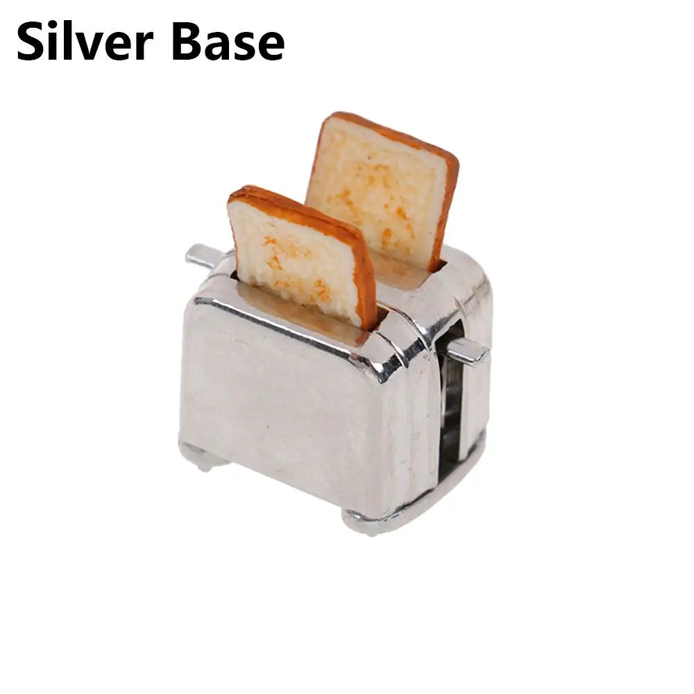 Miniature Dollhouse Toaster Set | 1:12 Kitchen Toy with Bread