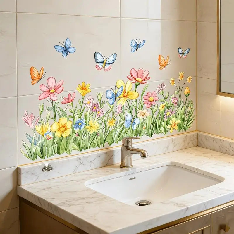 Watercolor Mushroom Wall Sticker – Removable Waterproof Decal