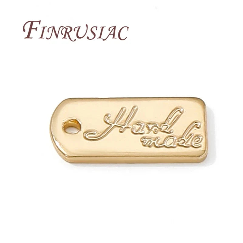 18K Gold Plated Tag Charm | DIY Necklace & Bracelet Finding