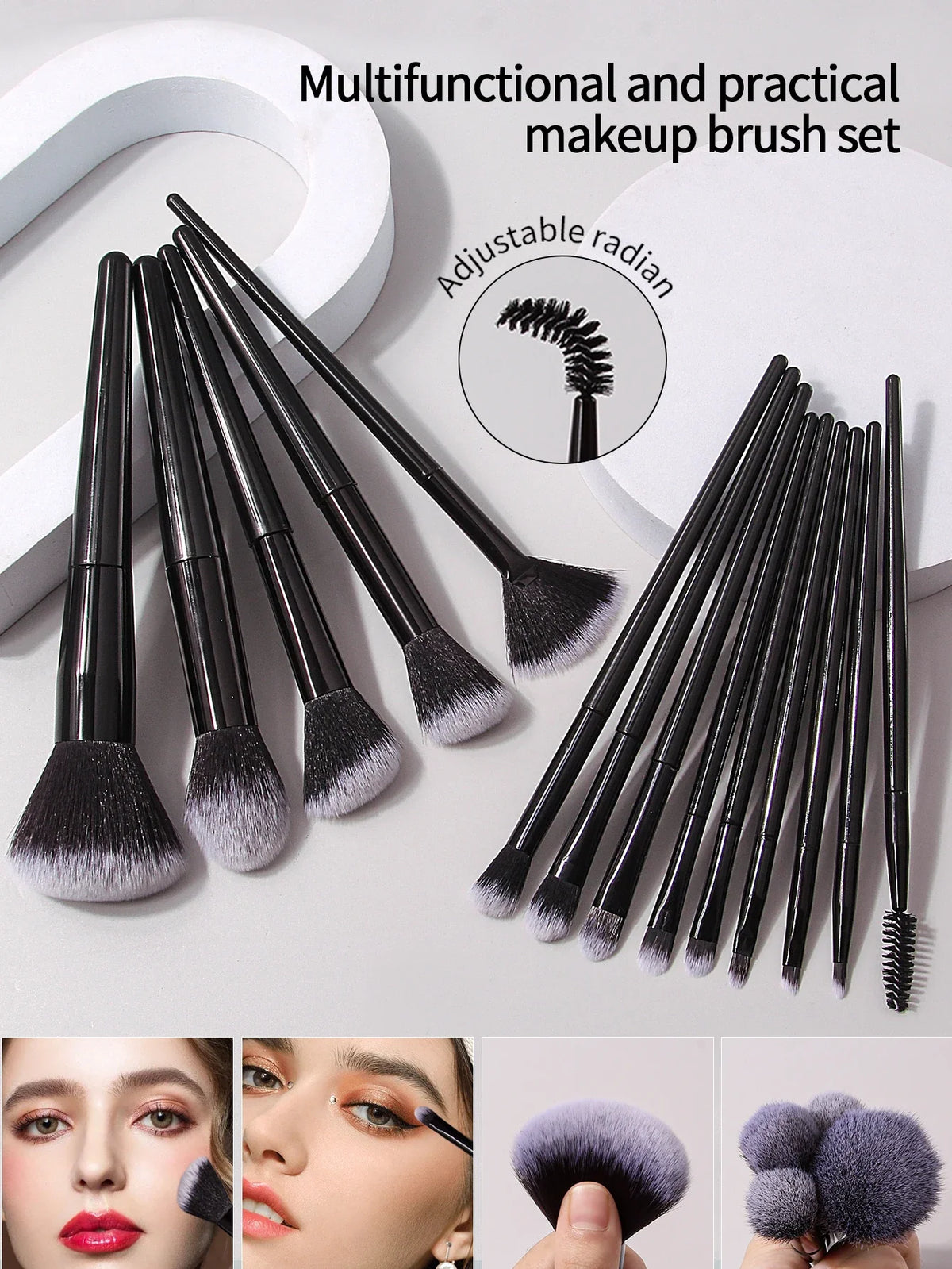 27-Piece Professional Makeup Brush Set with Bag & Tools