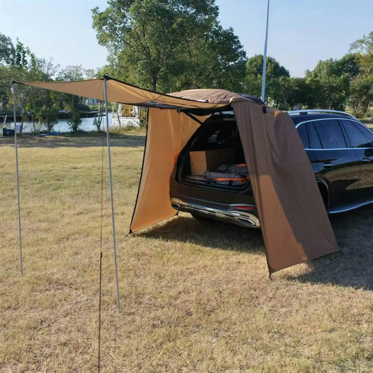 Waterproof SUV Trunk Tent – Portable Tailgate Awning Camping