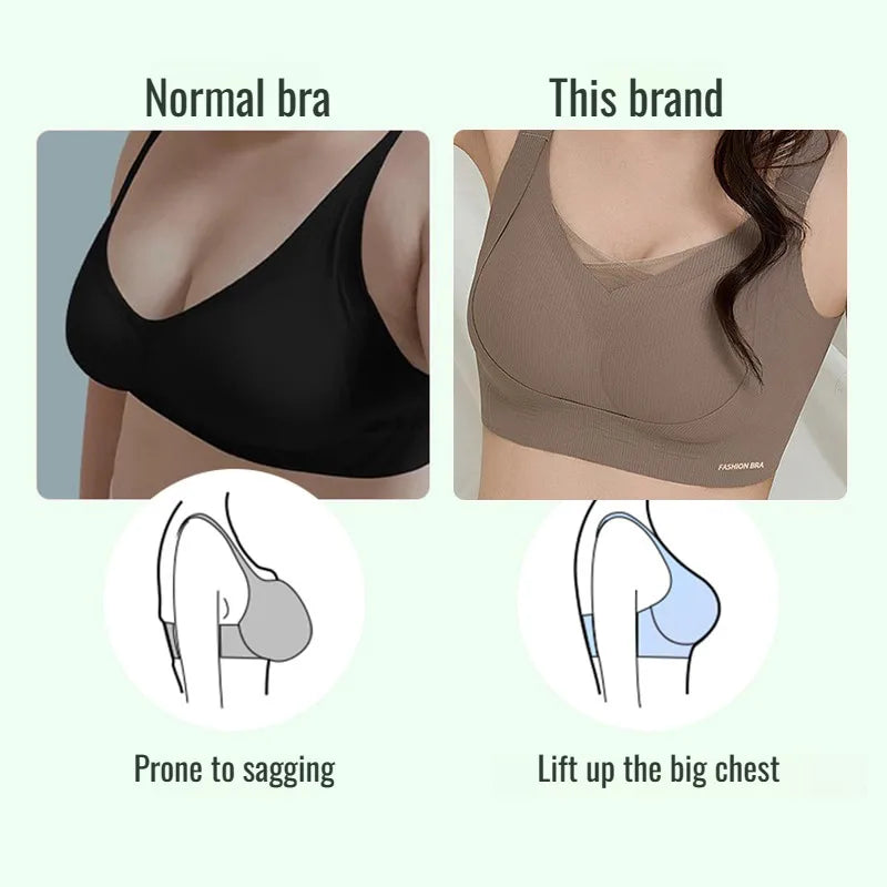 Women's Wire-Free 3/4 Cup Gathered Bra | Knit Unlined Style