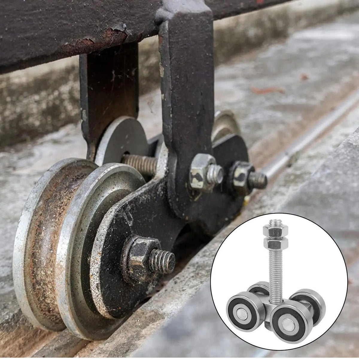 Heavy Duty 4-Wheel Barn Door Trolley Roller – Steel Hardware