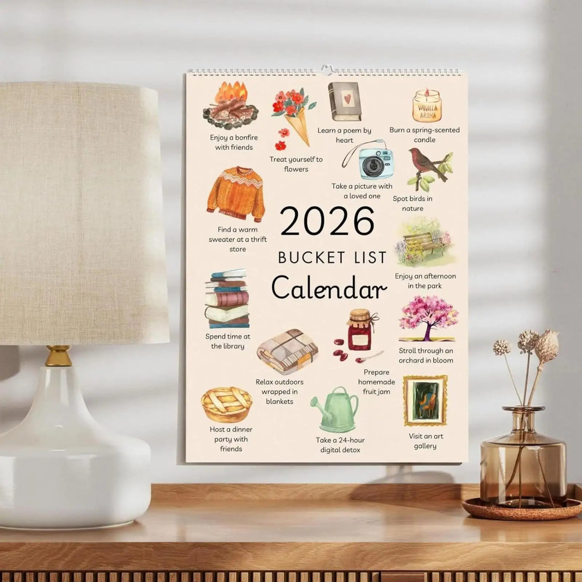 2026 Wall Calendar – 12-Month Goal Planner & Wall Decor