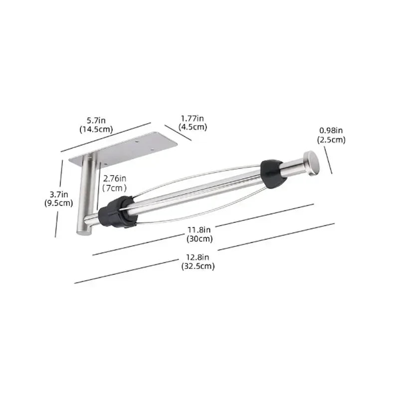 Wall Mount Paper Towel Holder – One-Hand Damping, Matte Black