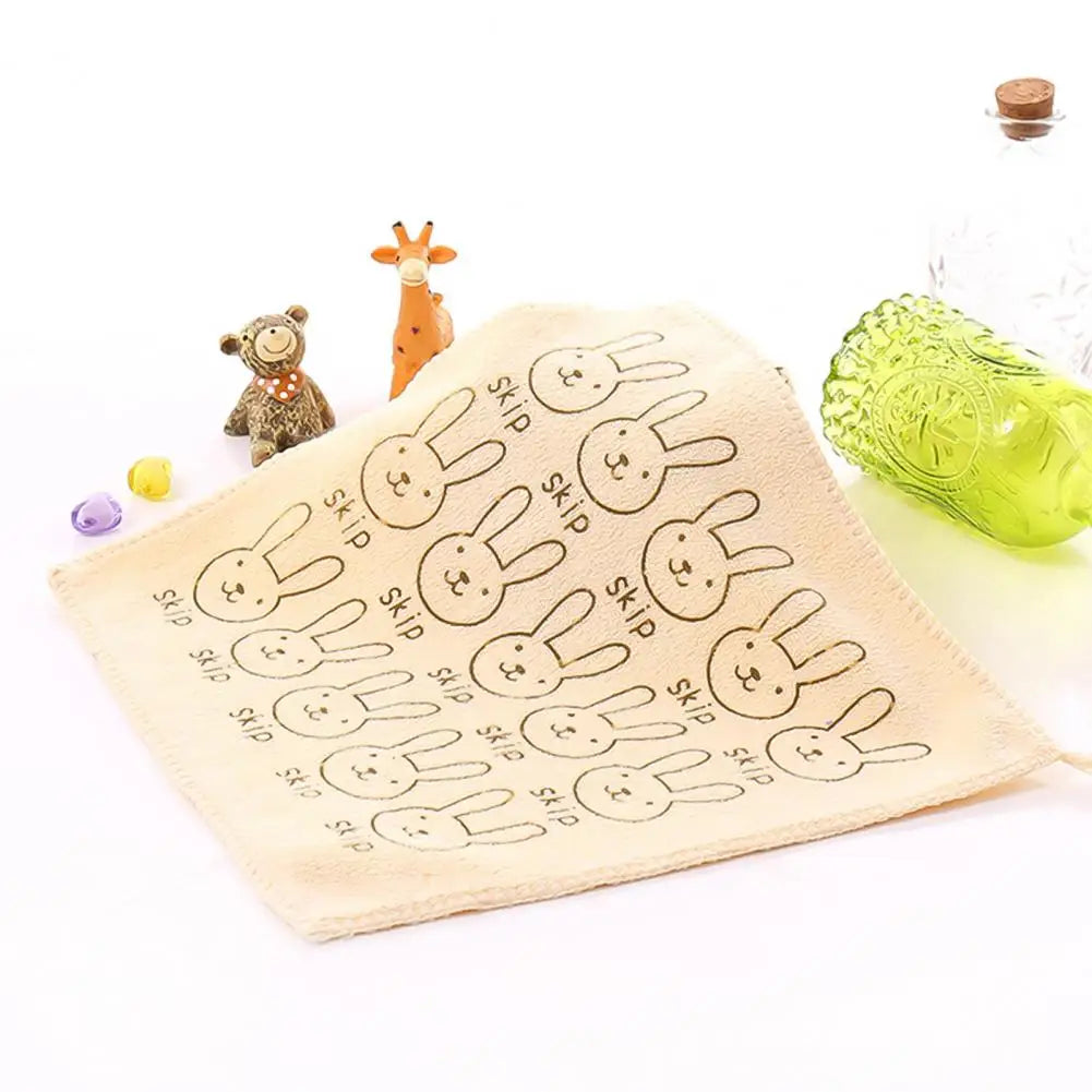 Rabbit Print Microfiber Baby Washcloth – Soft Absorbent Towel