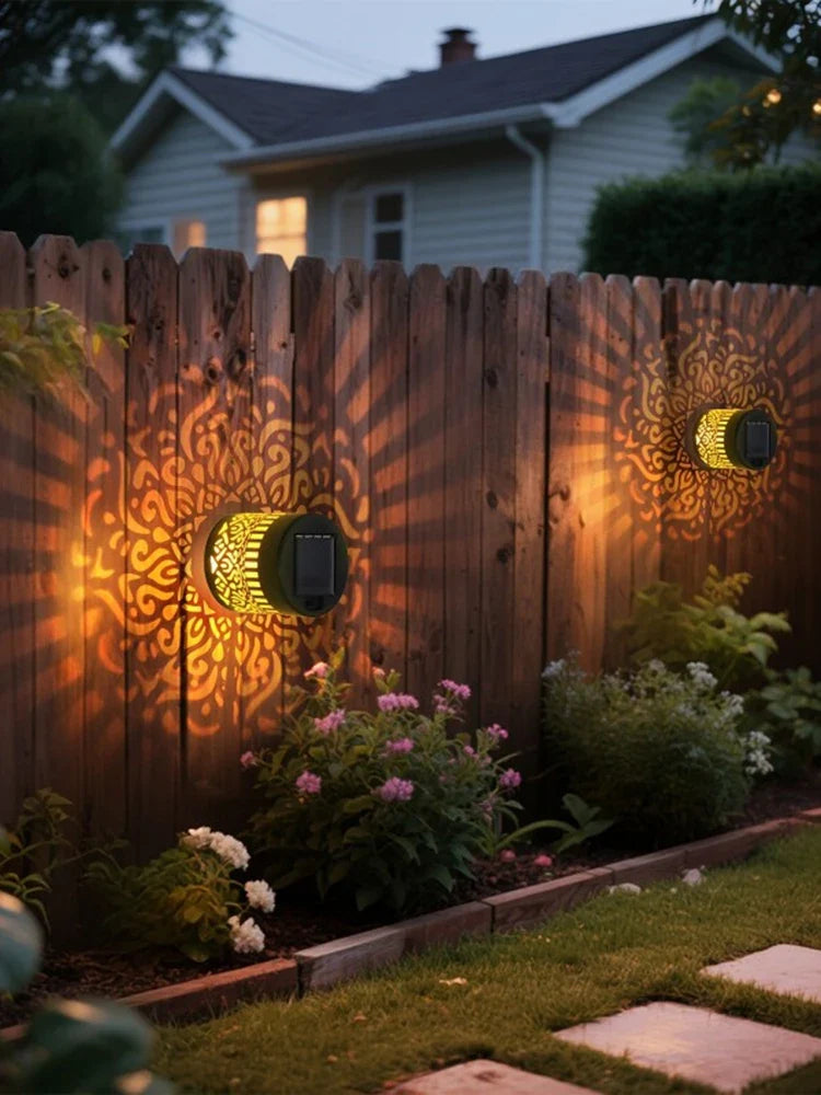Solar Mandala Outdoor LED Wall Lamp – Waterproof Garden Light