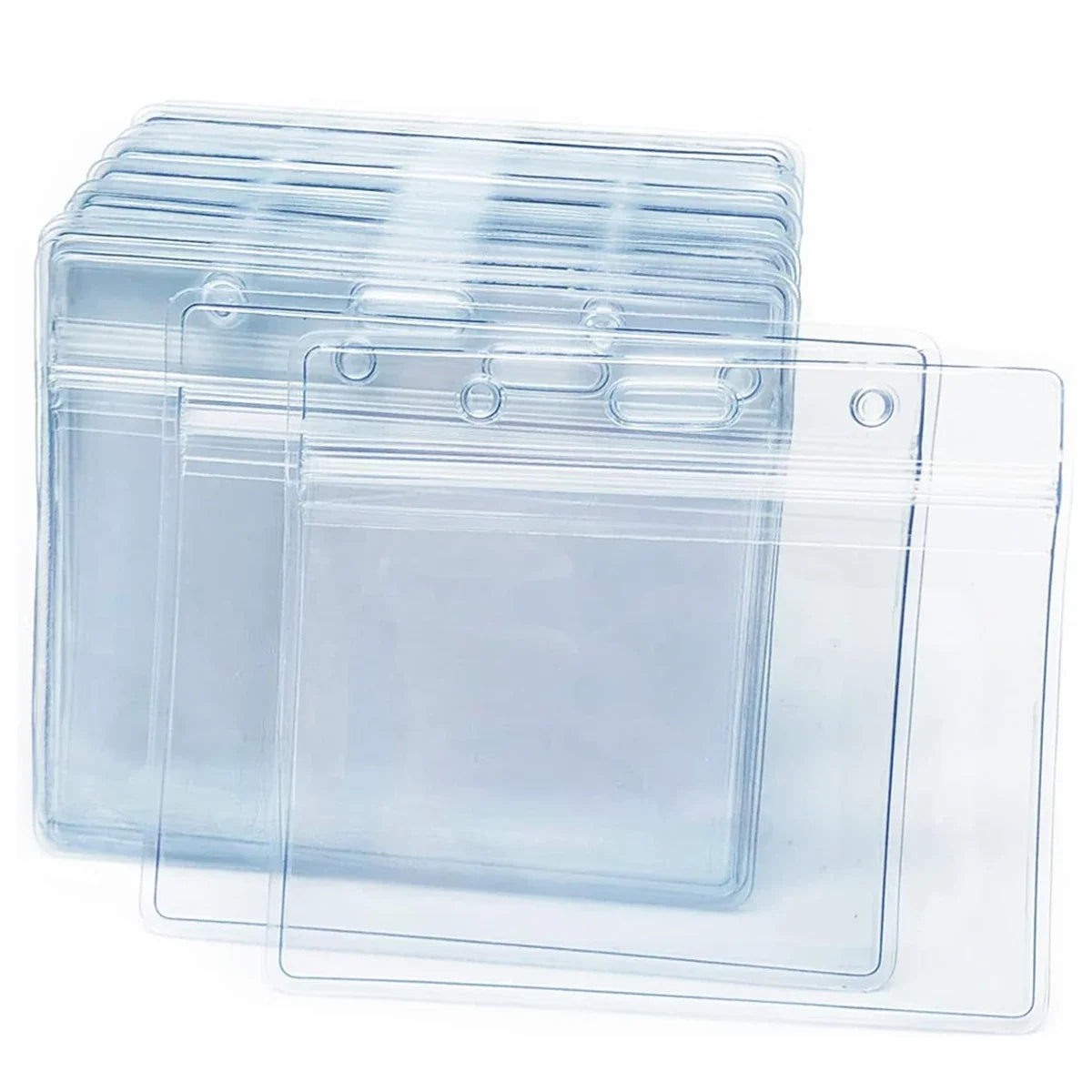 10pcs Transparent Horizontal ID Card Badge Holders – Waterproof