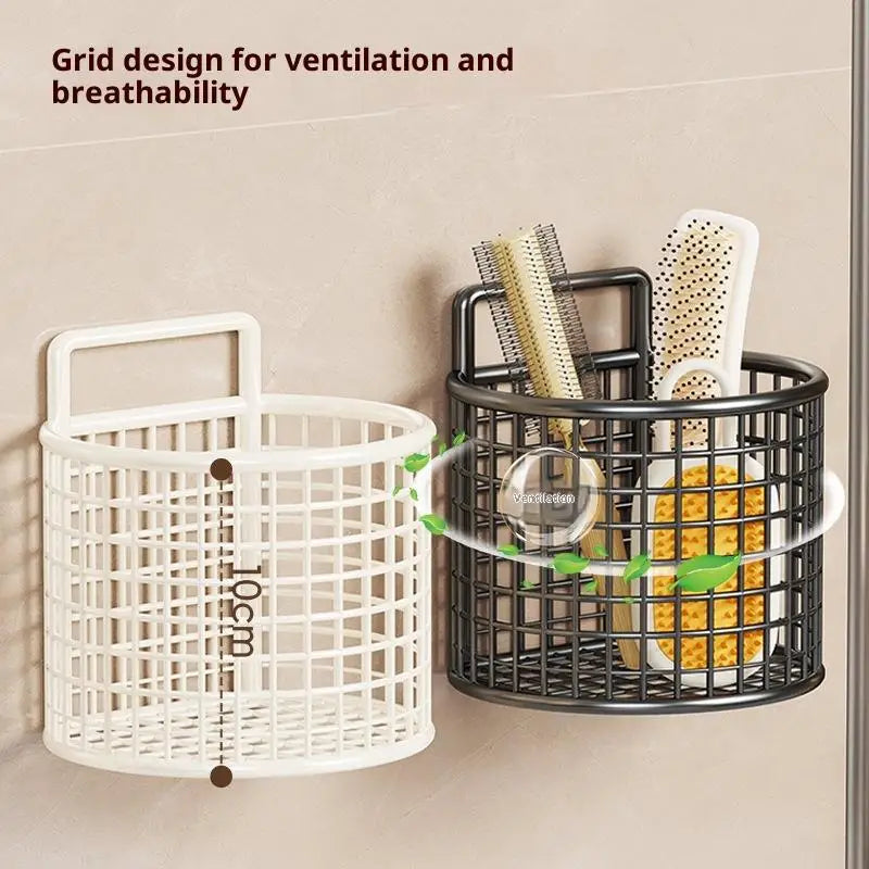 Wall Mounted Kitchen Wire Basket Rack 1/2/3 Grid Organizer