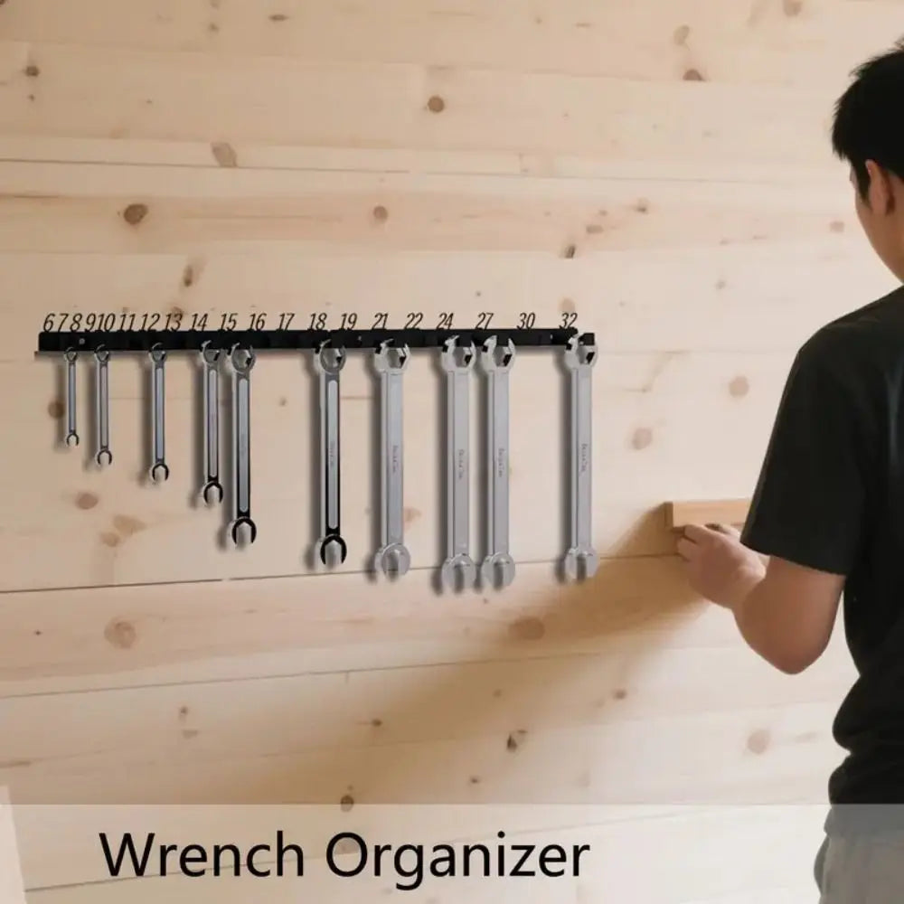 Wall-Mounted Wrench Sorting Rack | Cast Iron Tool Storage