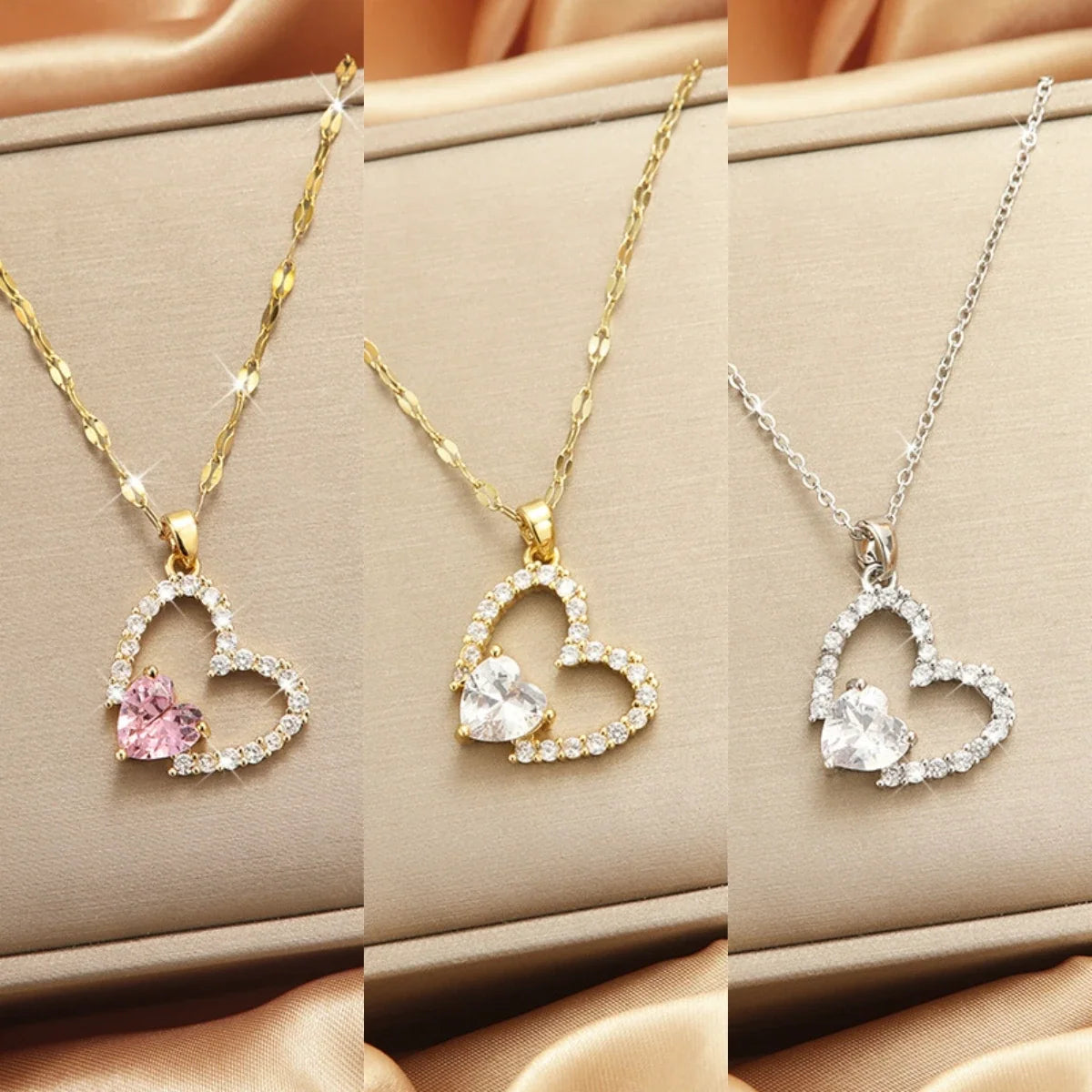 Women's Heart Pendant Clavicle Necklace – Stainless Steel