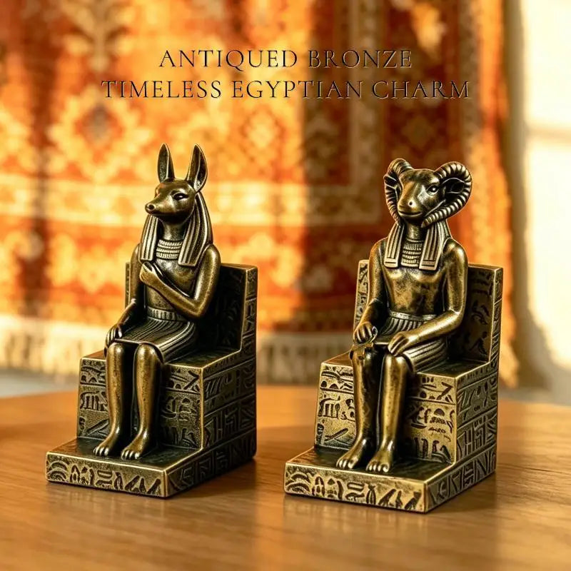 Egyptian Anubis & Khnum Resin Statue Figurine | Home Décor