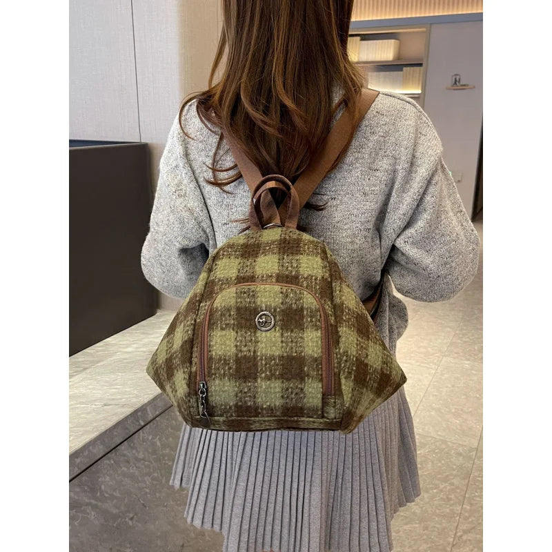 Nixie Women's Plaid Multifunctional Backpack & Crossbody Bag