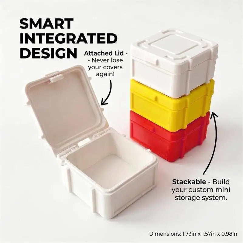 Stackable Hardware Storage Box for Screws, Nuts & Components