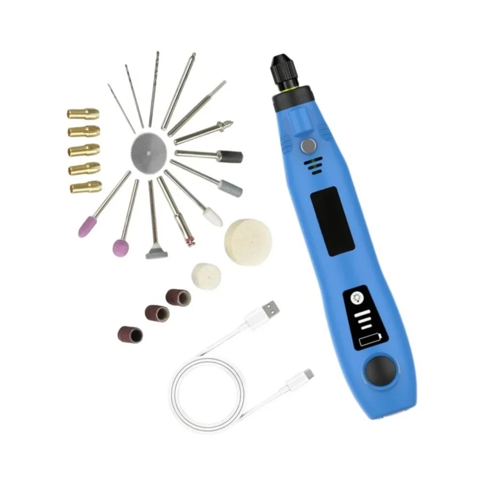 DAZZLEEX Cordless USB Rotary Tool 3-Speed Grinder & Carver Kit