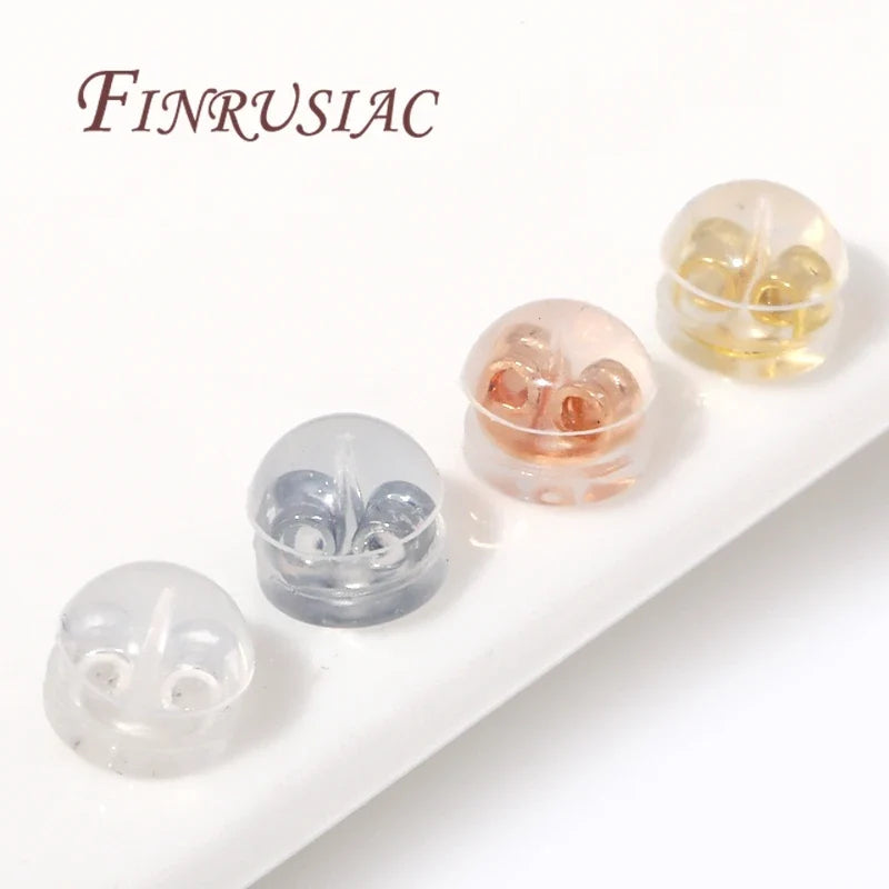 18K Gold Plated Silicone Earring Backs for Studs | 10/30/50 Pcs