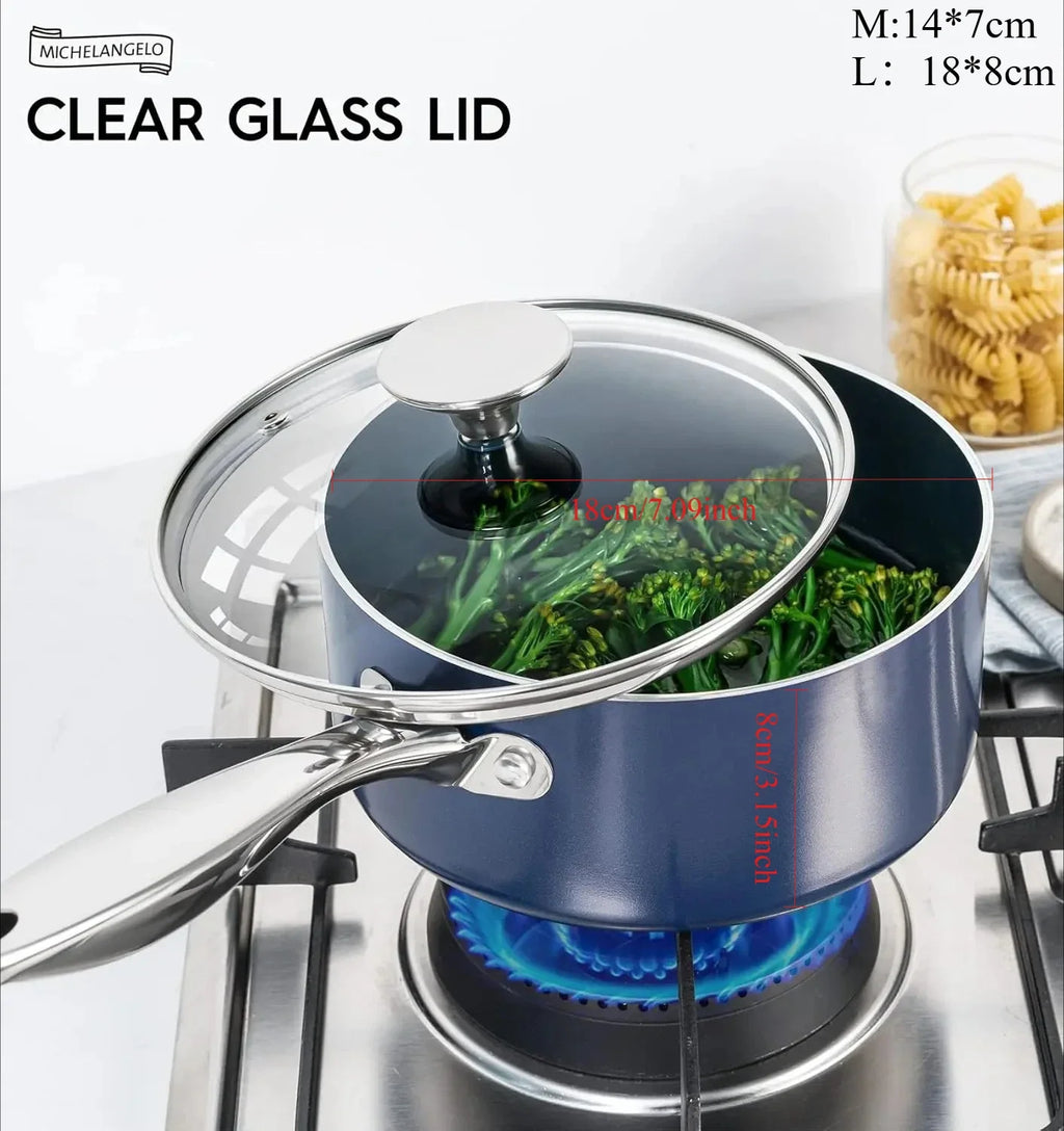 MICHELANGELO Ceramic Nonstick Frying Pan with Glass Lid