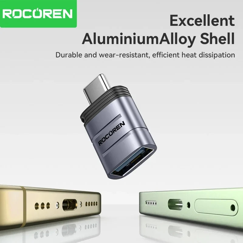Rocoren USB-C to USB-A OTG Adapter USB 3.2 5Gbps Converter