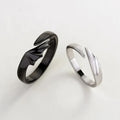 2pcs Angel & Devil Couple Rings Black White Unisex Set