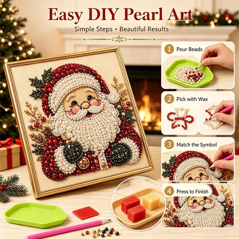 Christmas Diamond Painting Kit with Frame | DIY Pearl Bead Art