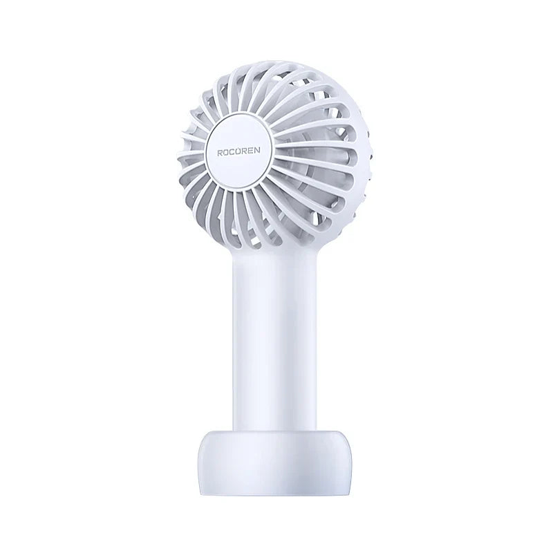 Rocoren Mini Portable USB Rechargeable Handheld Fan with Base