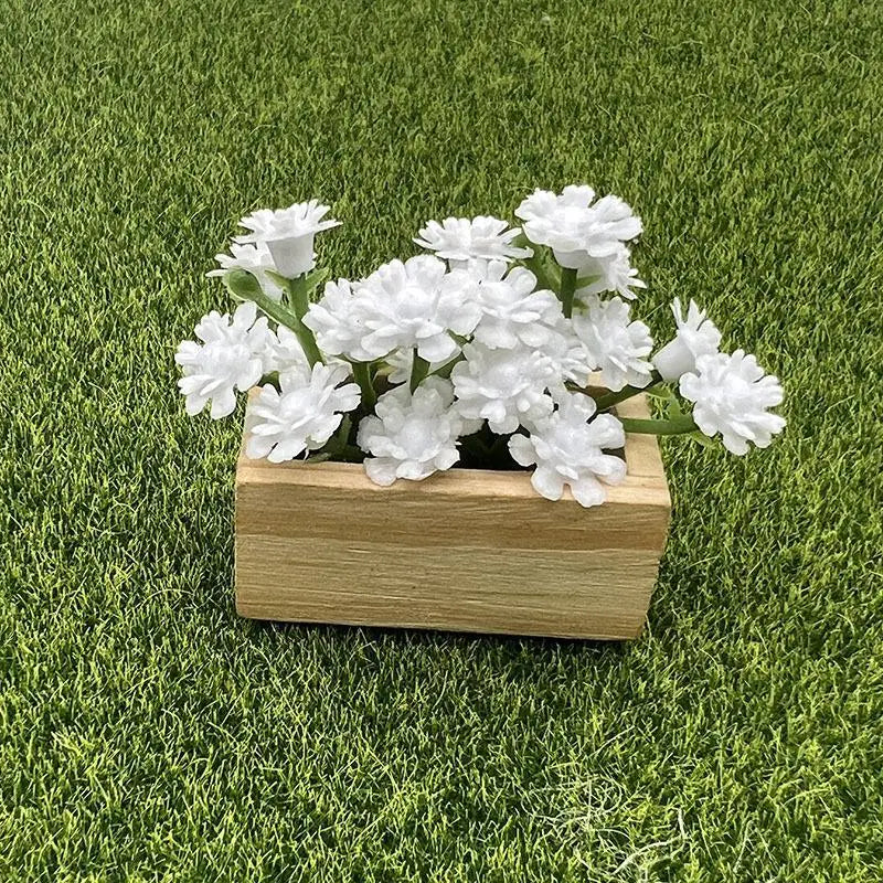 Miniature Artificial Gypsophila Potted Plant | Dollhouse Decor