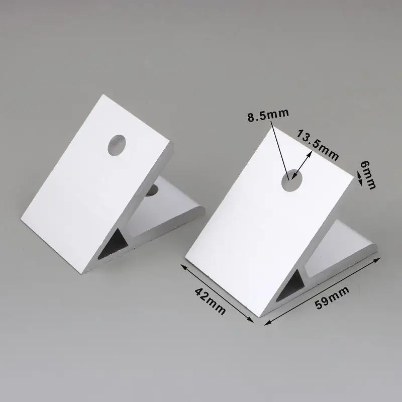 2Pcs 45° Aluminum Corner Bracket for 2020–8080 Extrusion Profiles