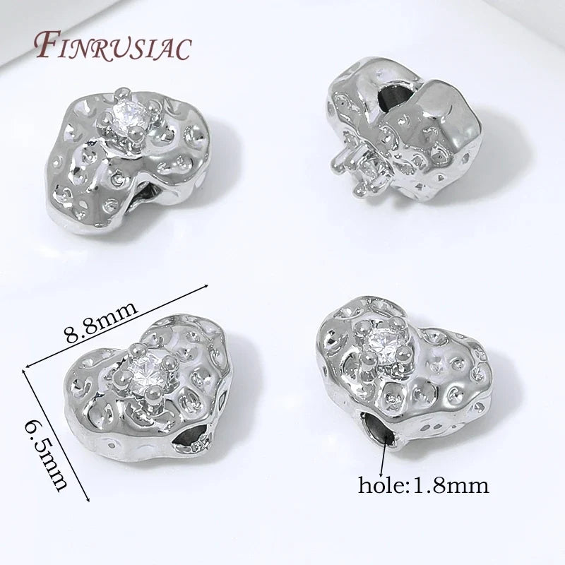 18K Gold Plated Zircon Oval Charm & Spacer Beads | DIY Jewelry