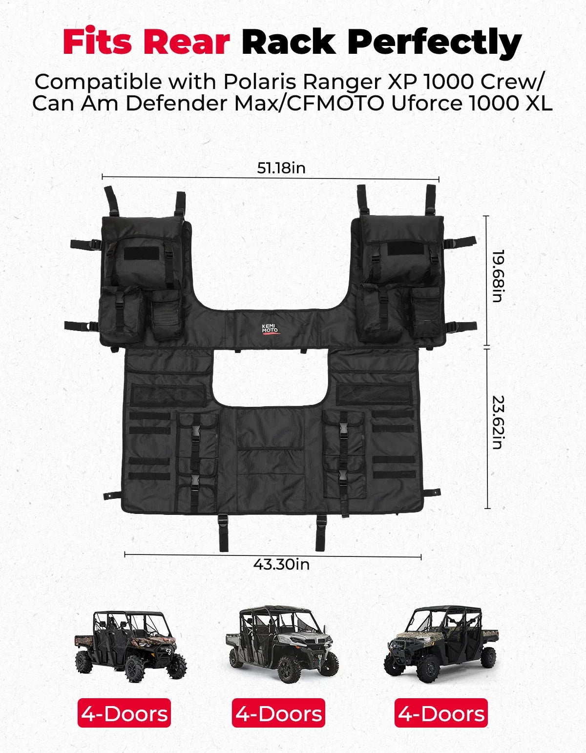 UTV Seat Back Storage Organizer – Polaris Ranger & Can-Am
