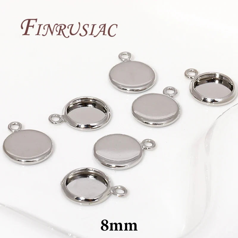 Gold-Plated Cabochon Bezel Blank Trays 6/8/10mm | DIY Jewelry