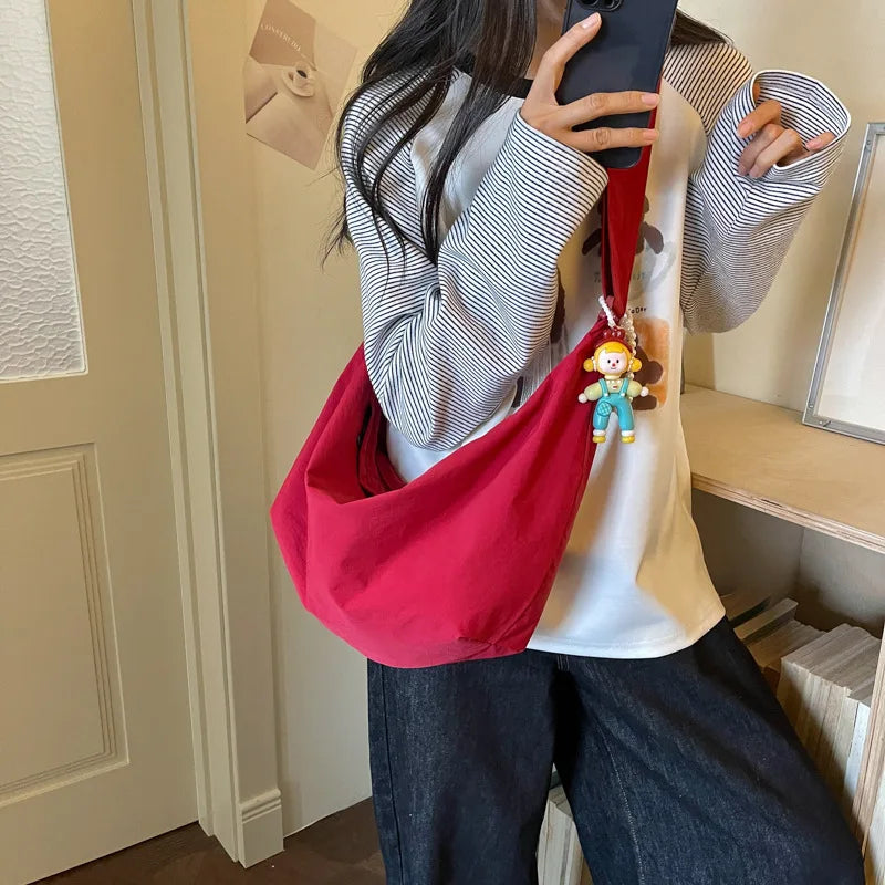 Nylon Crossbody Bag – Lightweight Large Capacity Commuter Bag