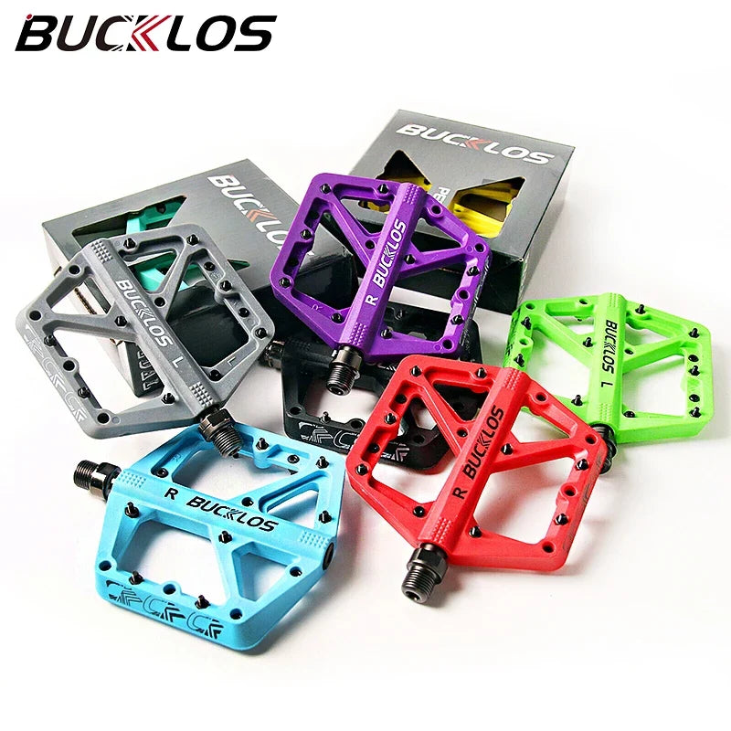 BUCKLOS Ultralight Nylon Flat Bike Pedals | MTB & Road
