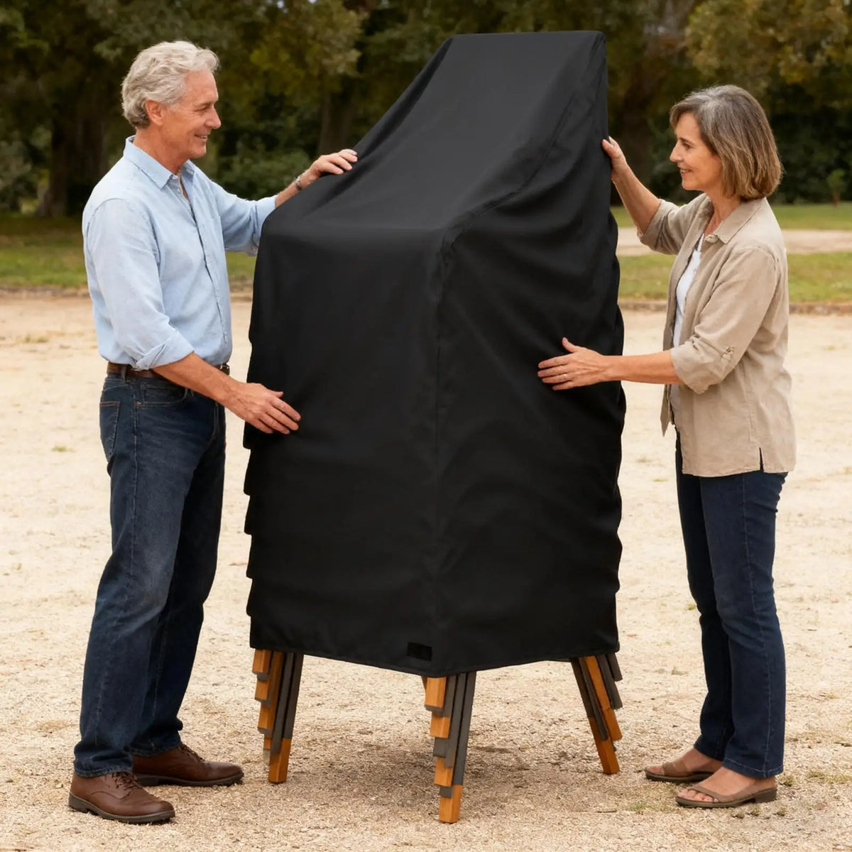 Heavy Duty Waterproof Outdoor Chair Cover with Drawstring